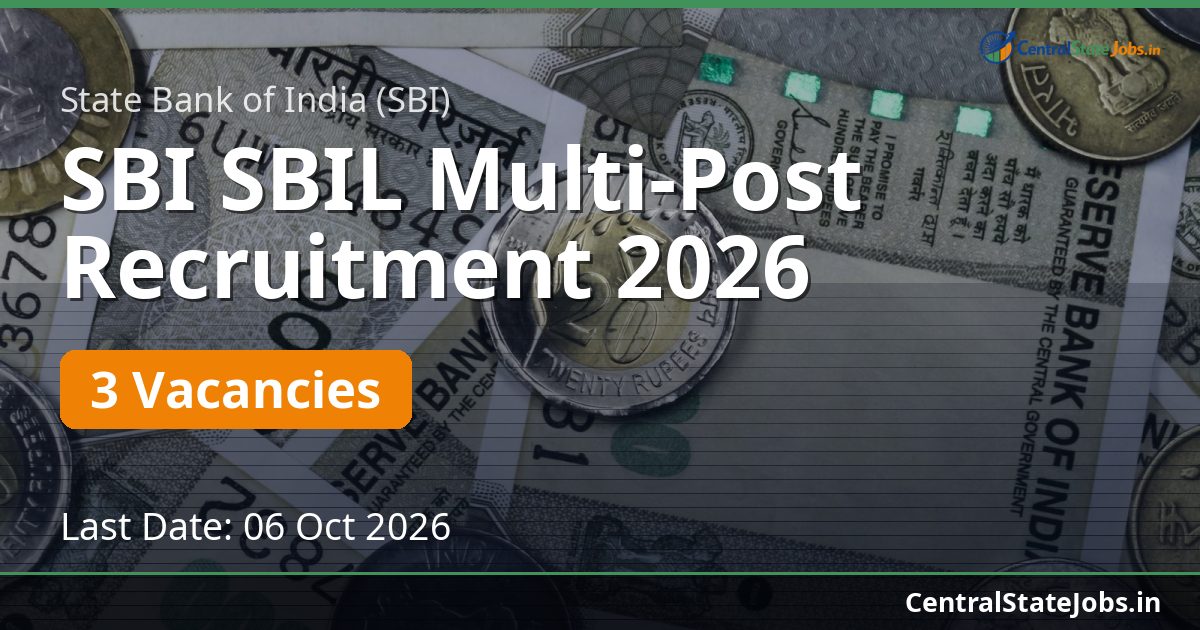 SBI SBIL Multi-Post Recruitment 2026