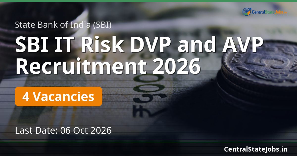 SBI IT Risk DVP and AVP Recruitment 2026