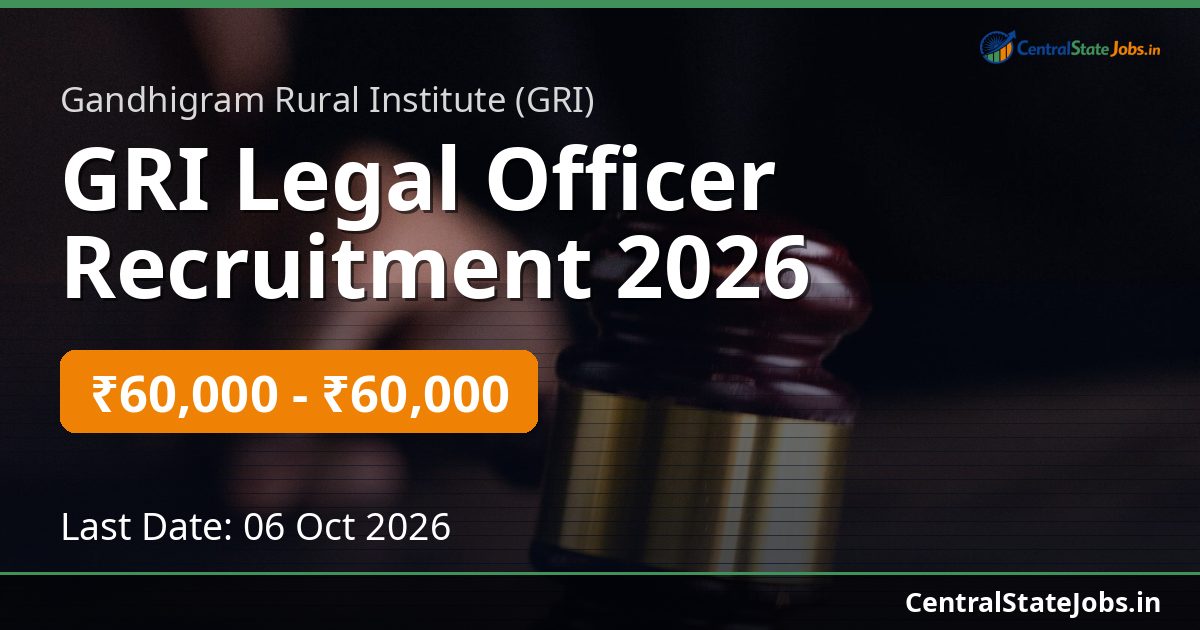 GRI Legal Officer Recruitment 2026