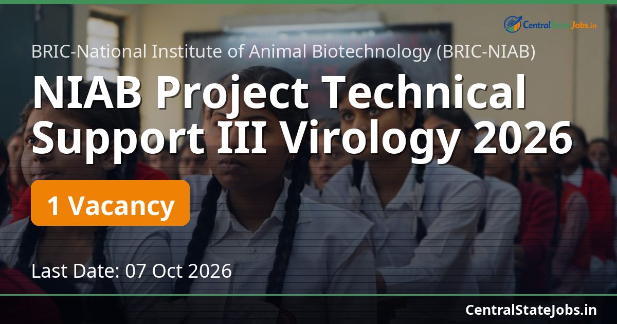 NIAB Project Technical Support III Virology 2026