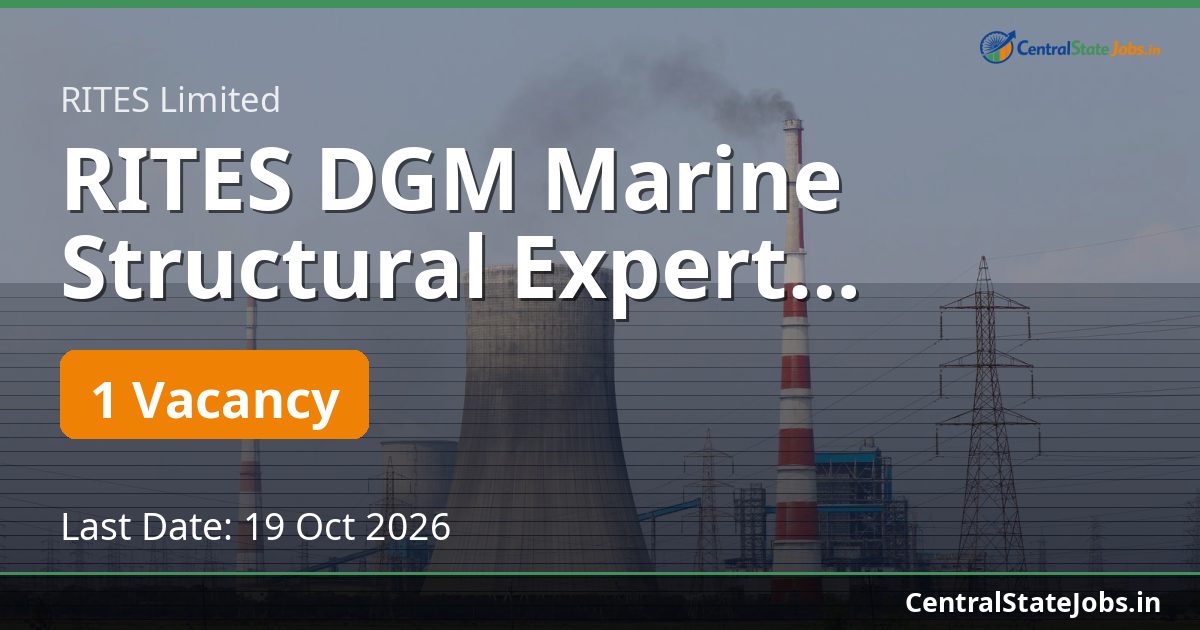 RITES DGM Marine Structural Expert Recruitment 2026