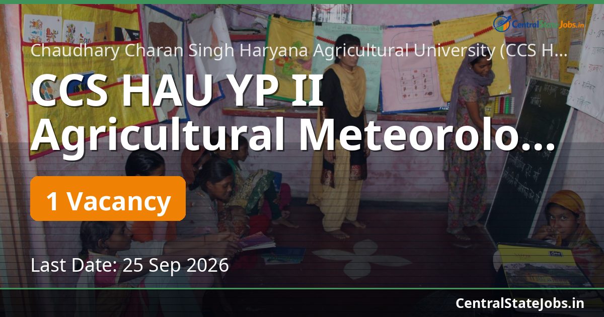 CCS HAU YP II Agricultural Meteorology Recruitment 2026