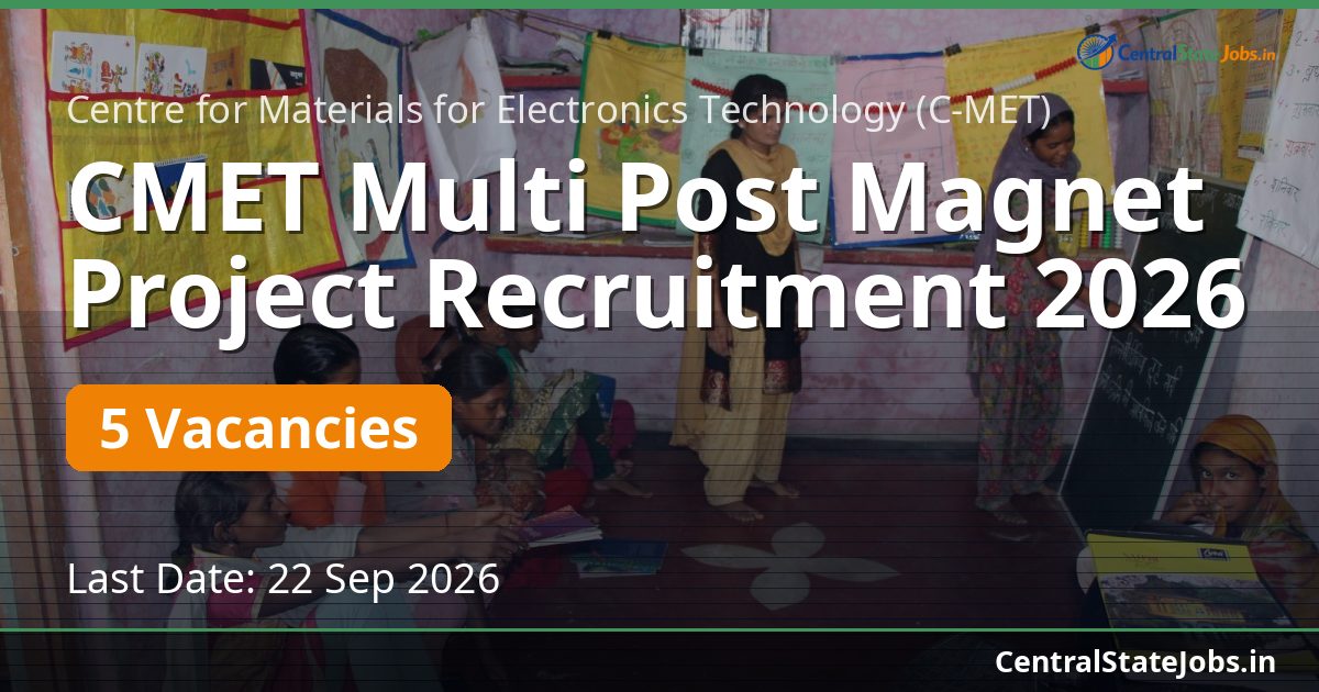 CMET Multi Post Magnet Project Recruitment 2026
