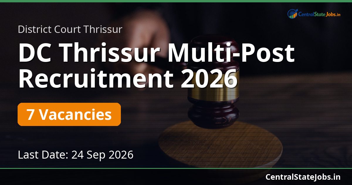 DC Thrissur Multi-Post Recruitment 2026