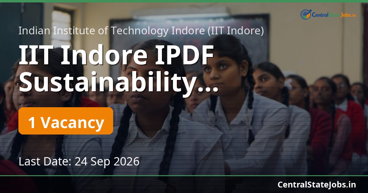 IIT Indore IPDF Sustainability Recruitment 2026