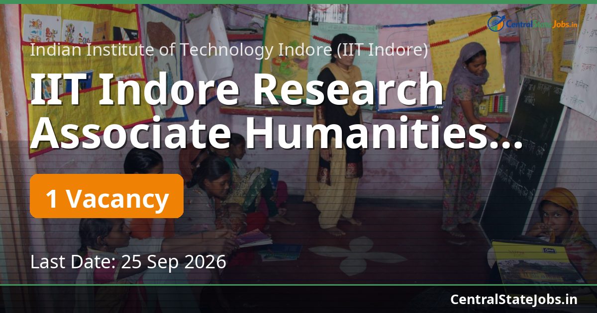 IIT Indore Research Associate Humanities Recruitment 2026
