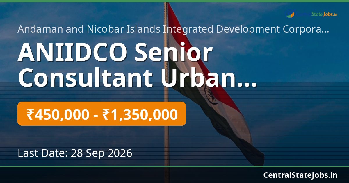 ANIIDCO Senior Consultant Urban Planning Recruitment 2026