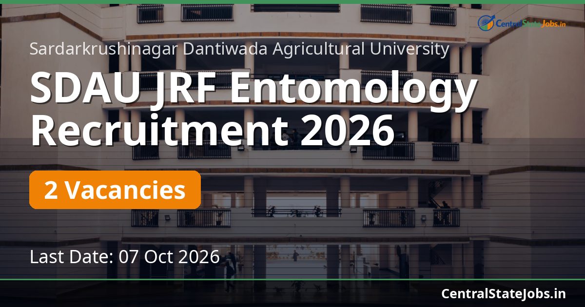 SDAU JRF Entomology Recruitment 2026