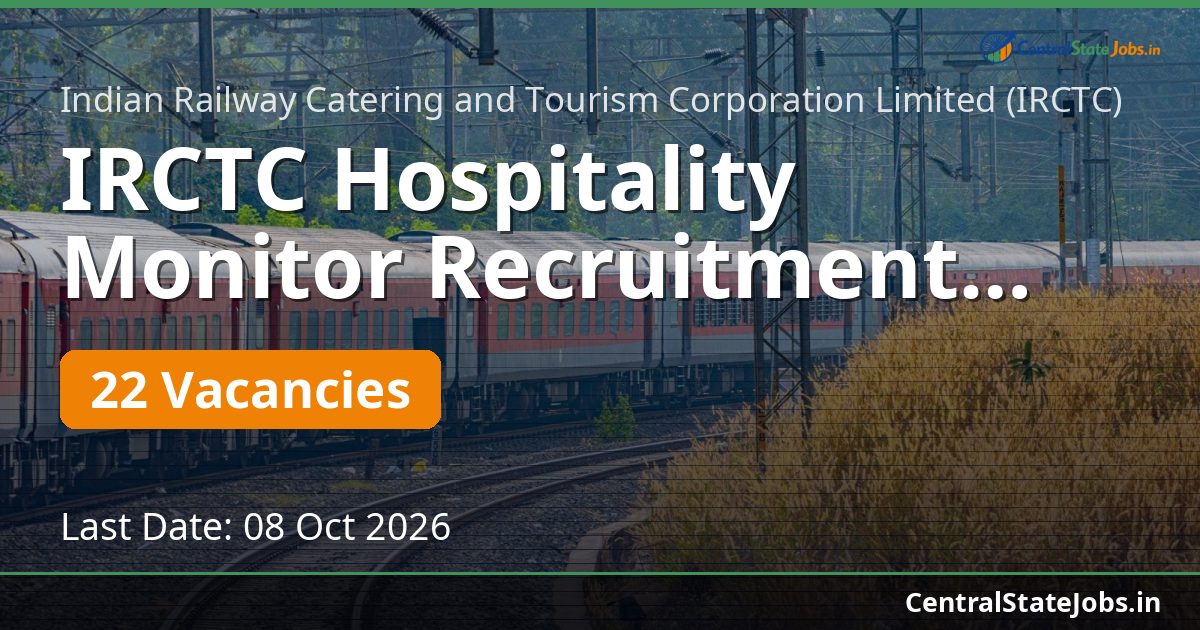 IRCTC Hospitality Monitor Recruitment 2026