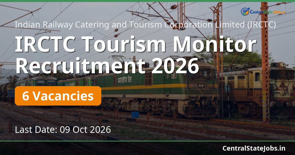 IRCTC Tourism Monitor Recruitment 2026