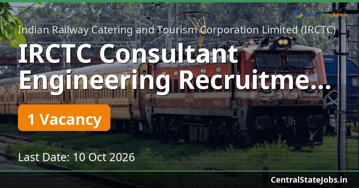 IRCTC Consultant Engineering Recruitment 2026