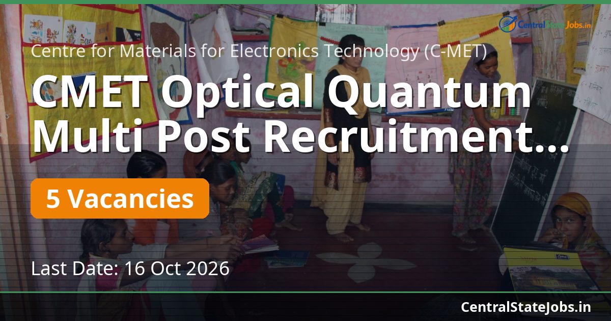CMET Optical Quantum Multi Post Recruitment 2026