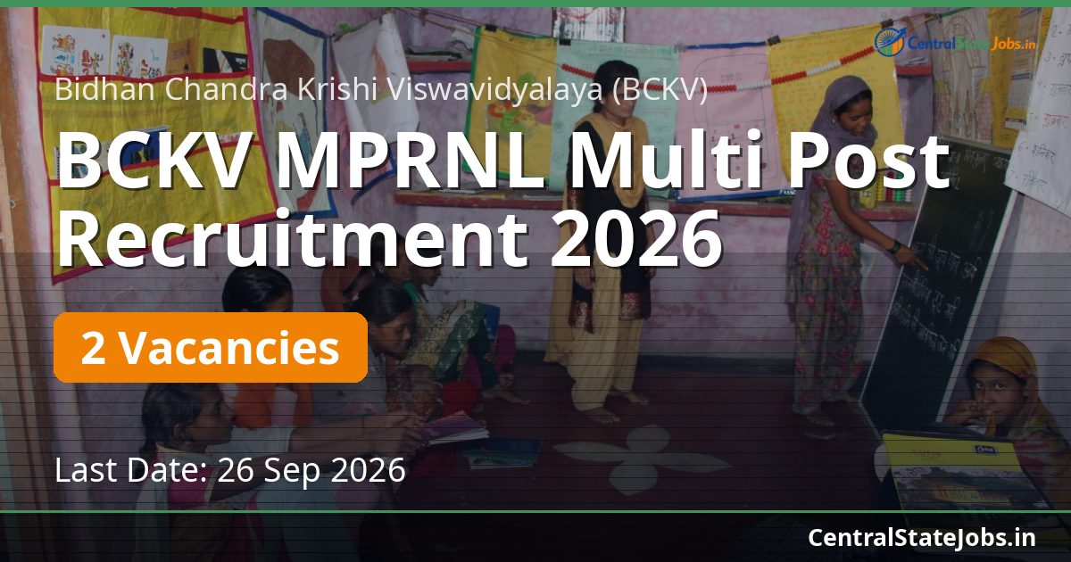 BCKV MPRNL Multi Post Recruitment 2026