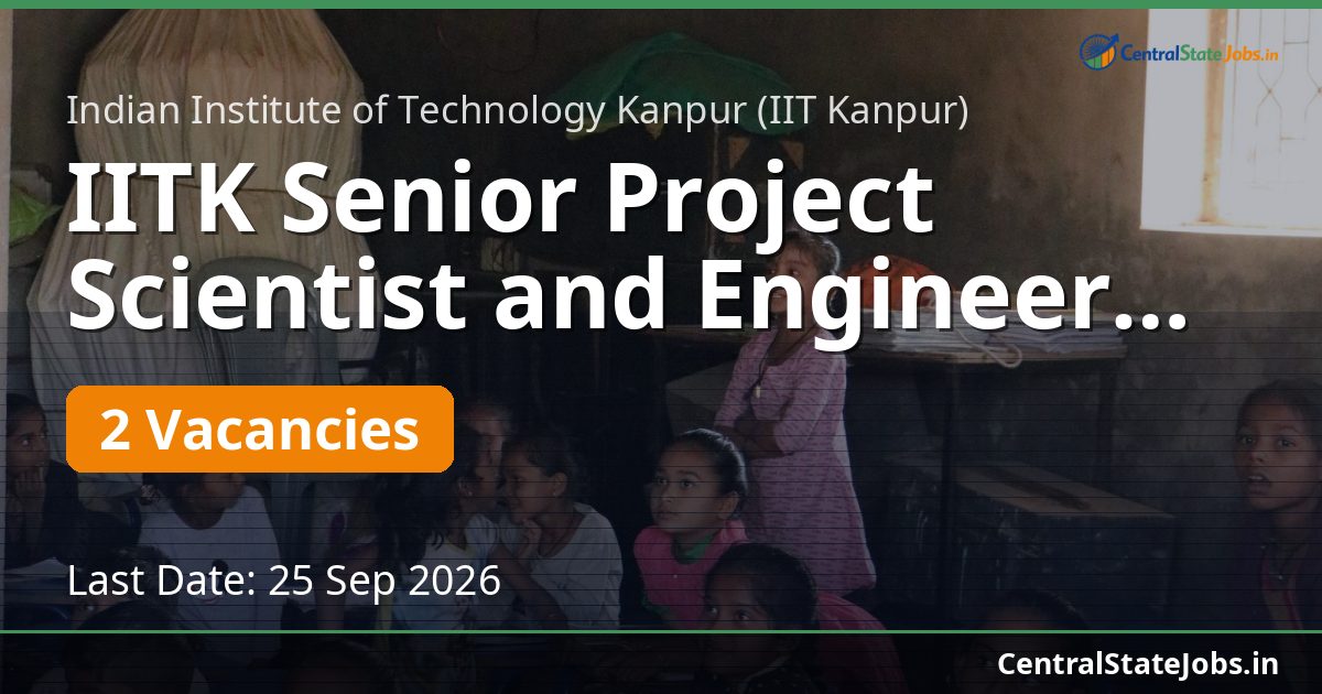 IITK Senior Project Scientist and Engineer Geodesy 2026