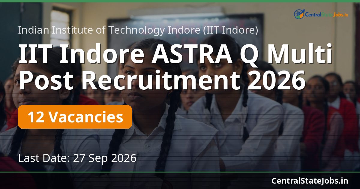 IIT Indore ASTRA Q Multi Post Recruitment 2026