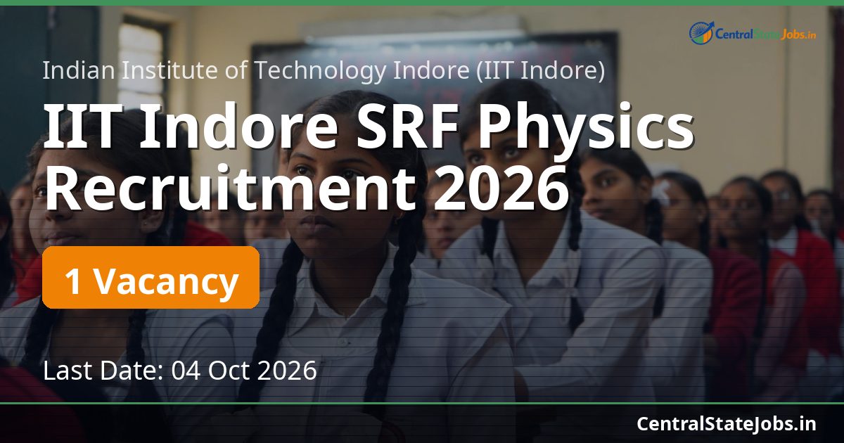IIT Indore SRF Physics Recruitment 2026