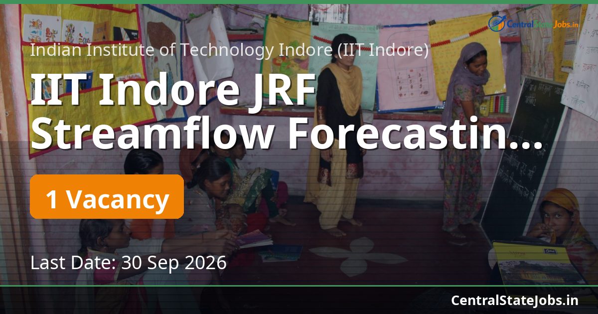 IIT Indore JRF Streamflow Forecasting Recruitment 2026