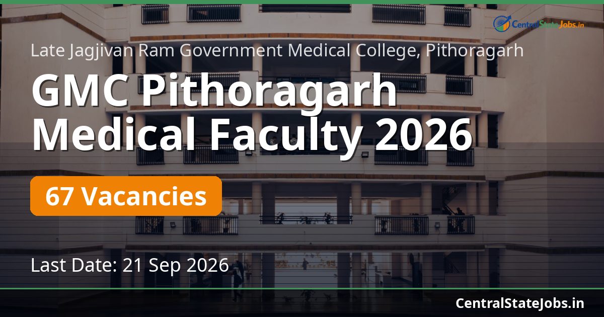 GMC Pithoragarh Medical Faculty 2026 — 67 Vacancies