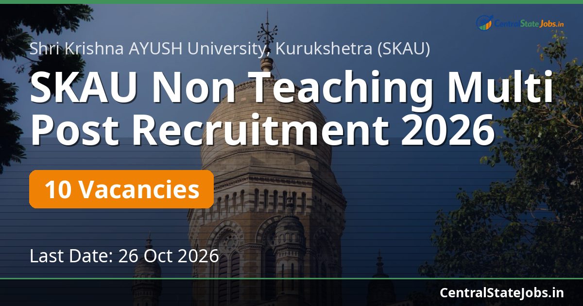SKAU Non Teaching Multi Post Recruitment 2026