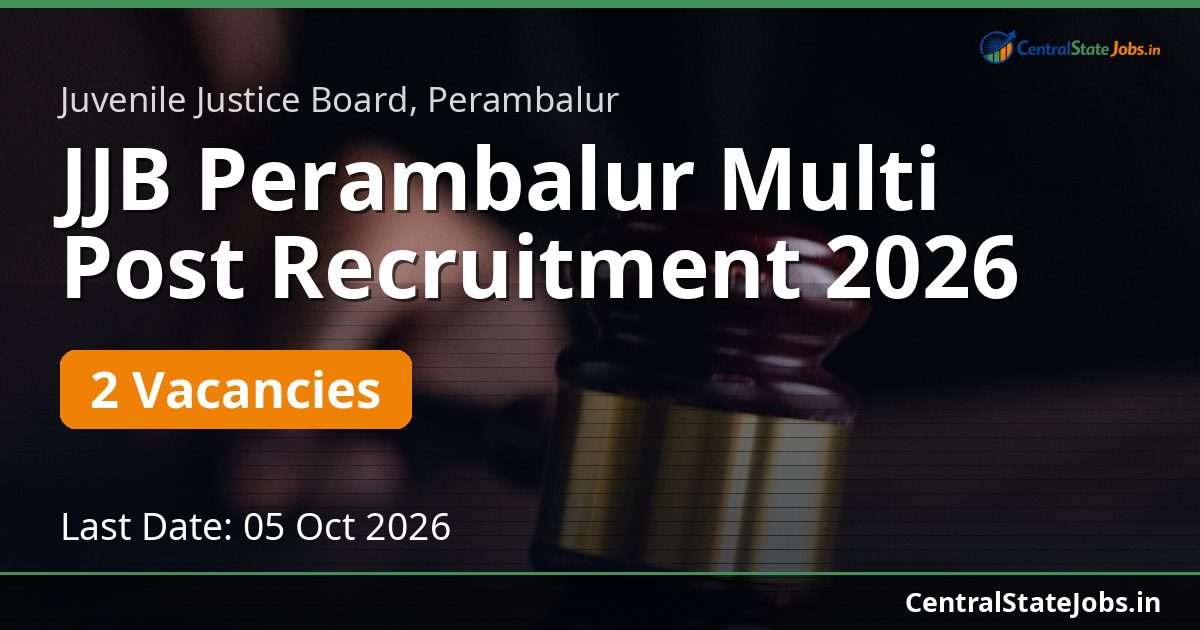 JJB Perambalur Multi Post Recruitment 2026