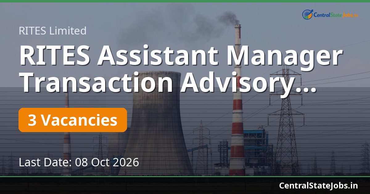RITES Assistant Manager Transaction Advisory 2026