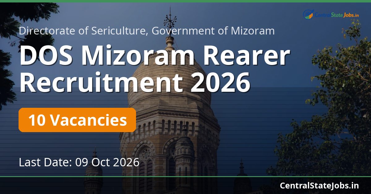 DOS Mizoram Rearer Recruitment 2026