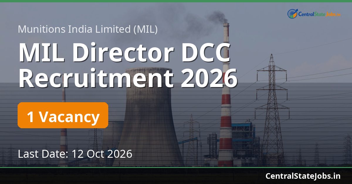 MIL Director DCC Recruitment 2026