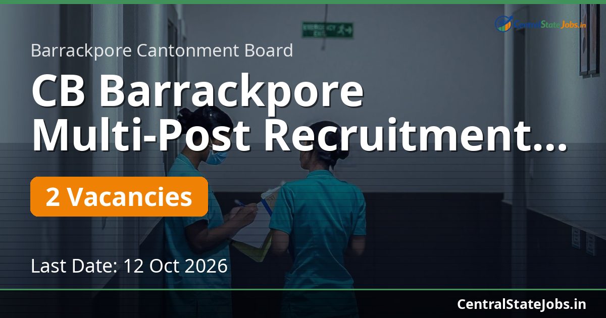 CB Barrackpore Multi-Post Recruitment 2026