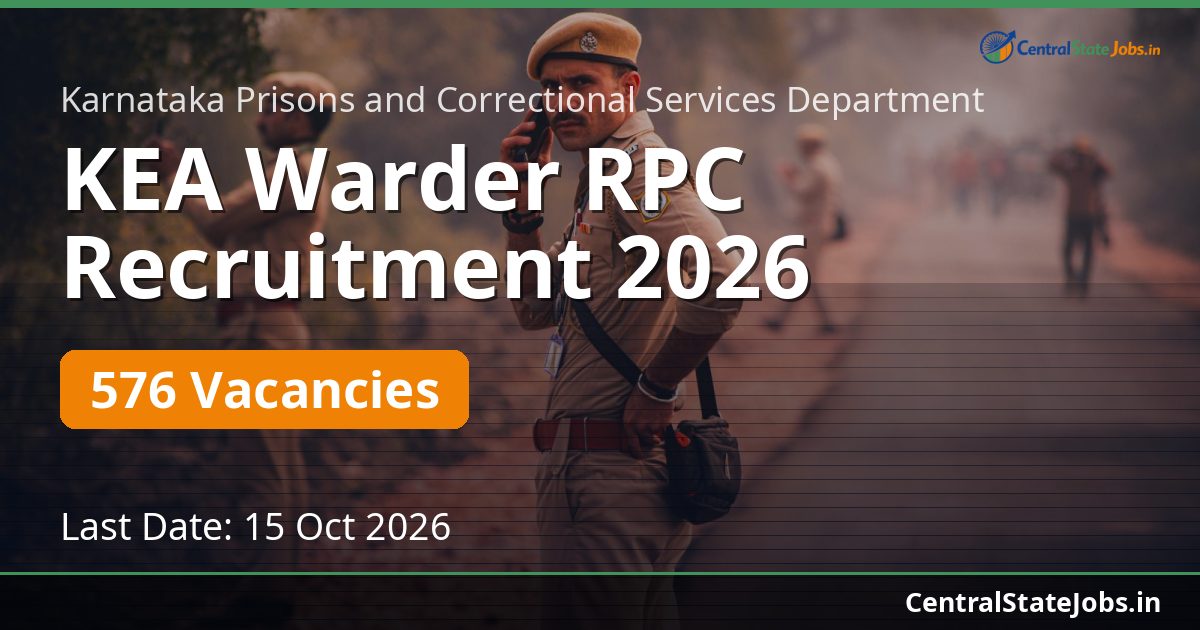 KEA Warder RPC Recruitment 2026 — 576 Vacancies
