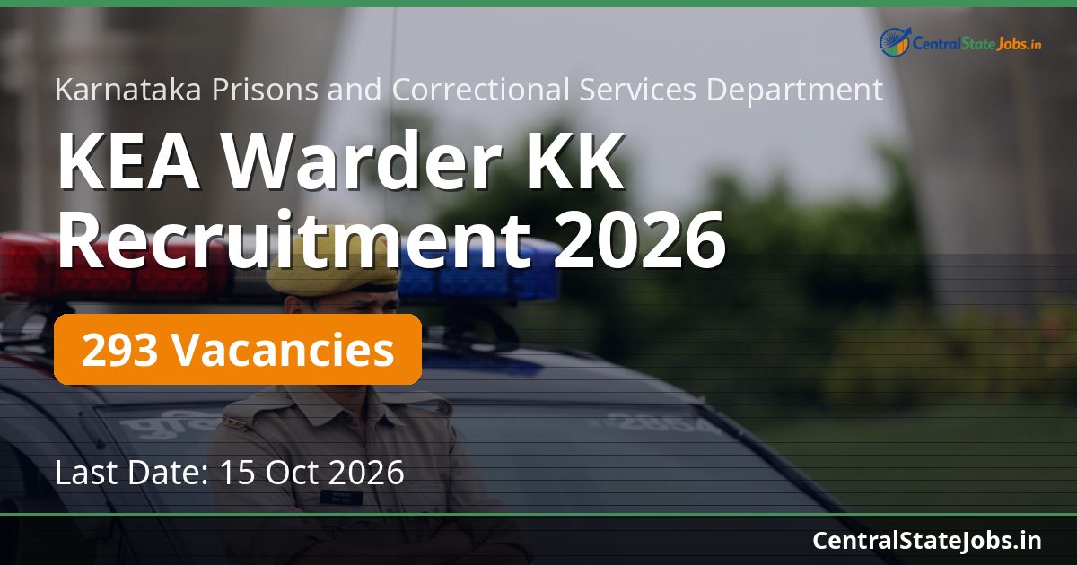 KEA Warder KK Recruitment 2026 — 293 Vacancies