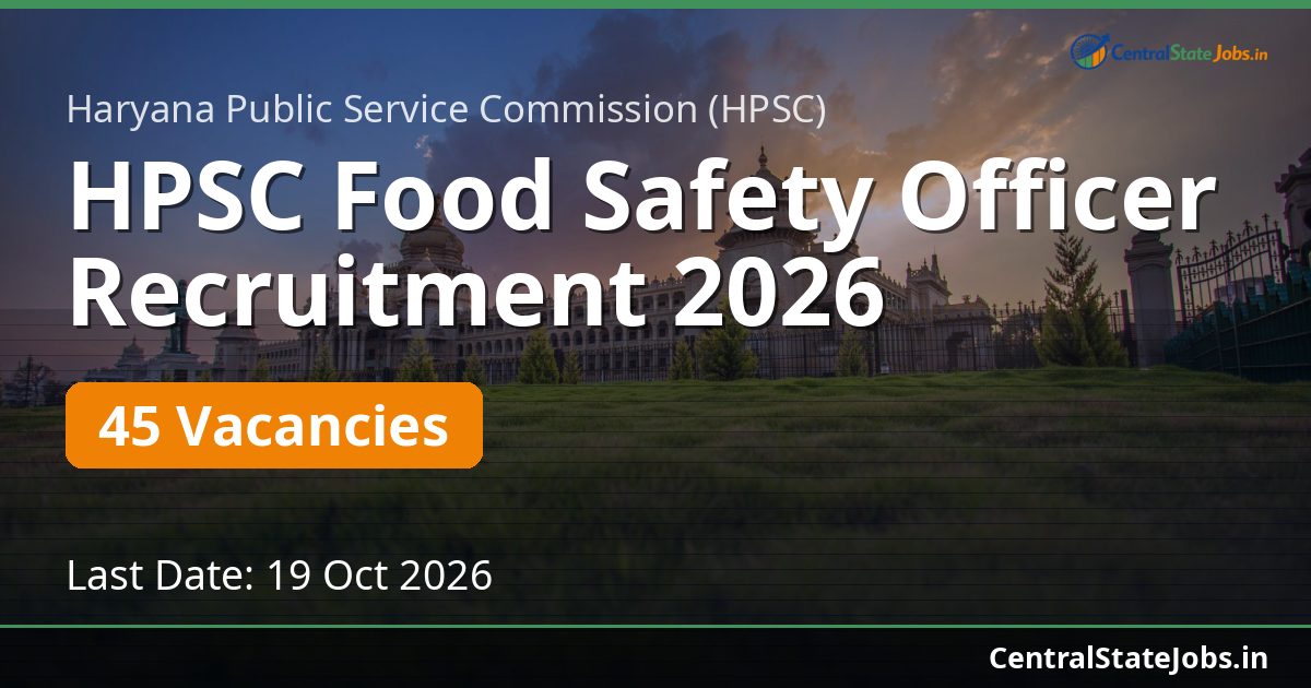 HPSC Food Safety Officer Recruitment 2026 — 45 Vacancies