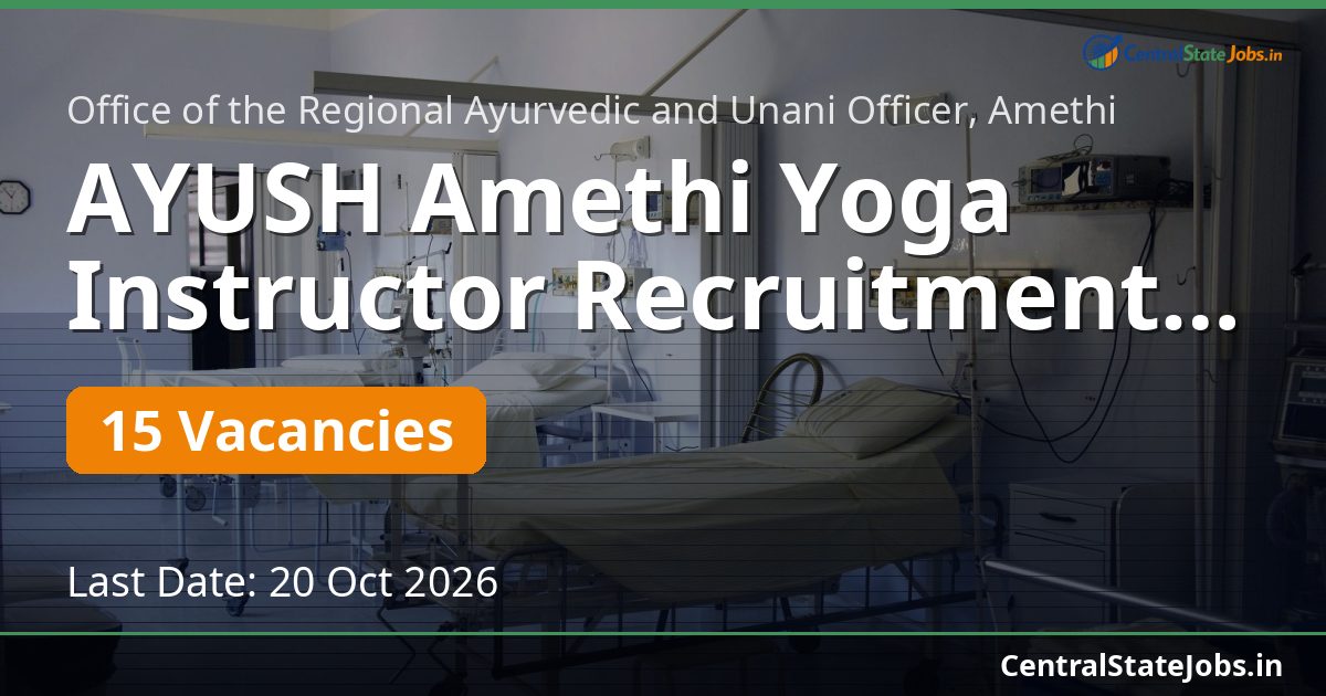 AYUSH Amethi Yoga Instructor Recruitment 2026