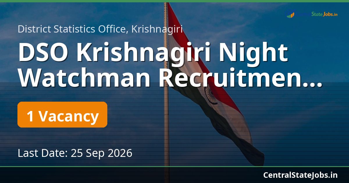 DSO Krishnagiri Night Watchman Recruitment 2026