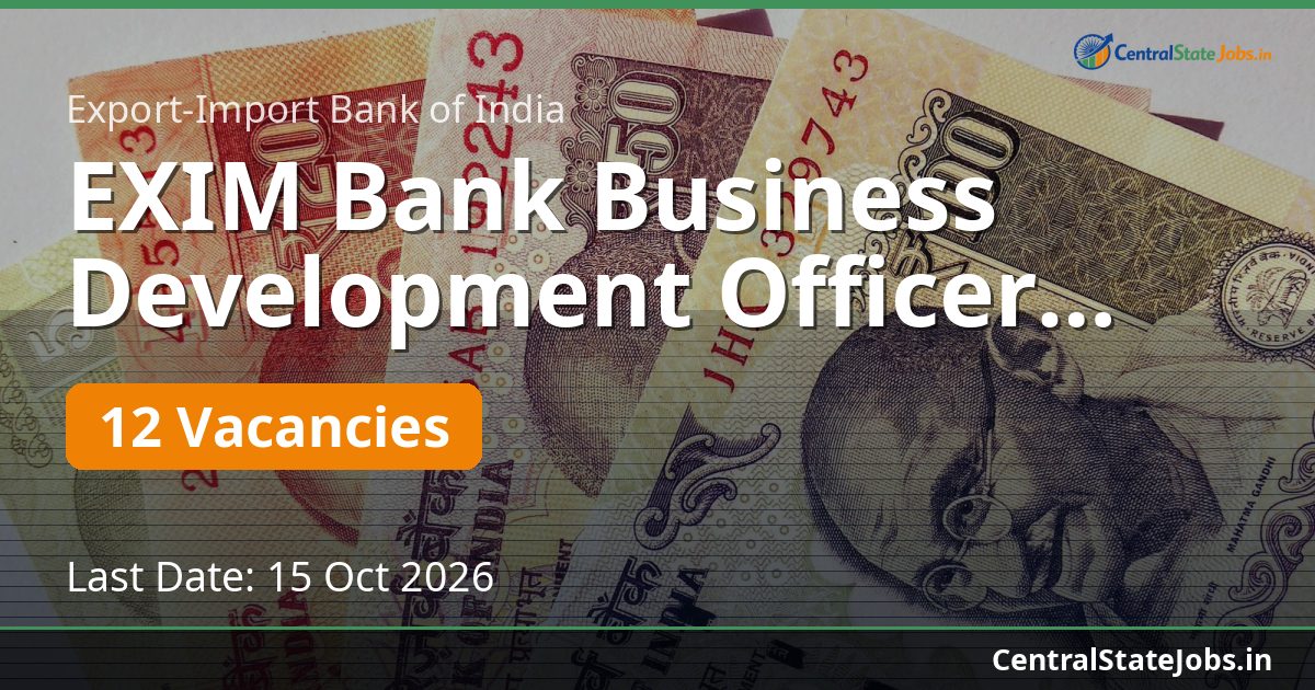 EXIM Bank Business Development Officer Recruitment 2026