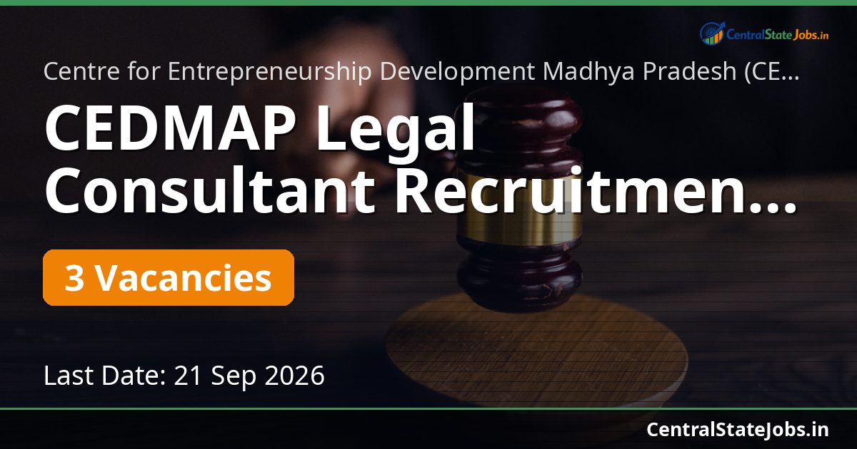 CEDMAP Legal Consultant Recruitment 2026