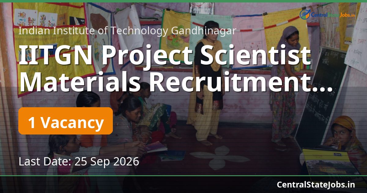 IITGN Project Scientist Materials Recruitment 2026