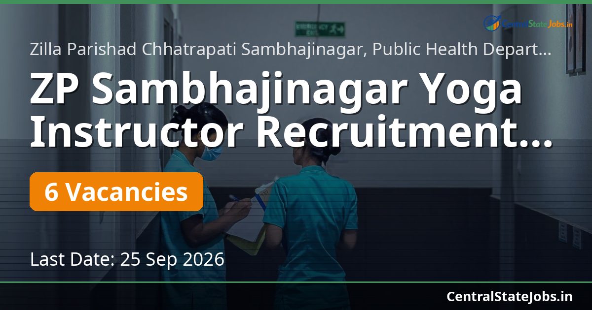 ZP Sambhajinagar Yoga Instructor Recruitment 2026