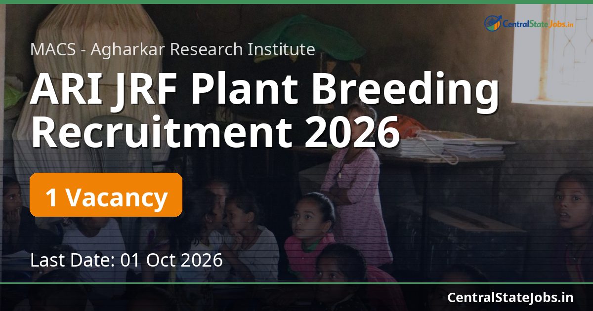 ARI JRF Plant Breeding Recruitment 2026