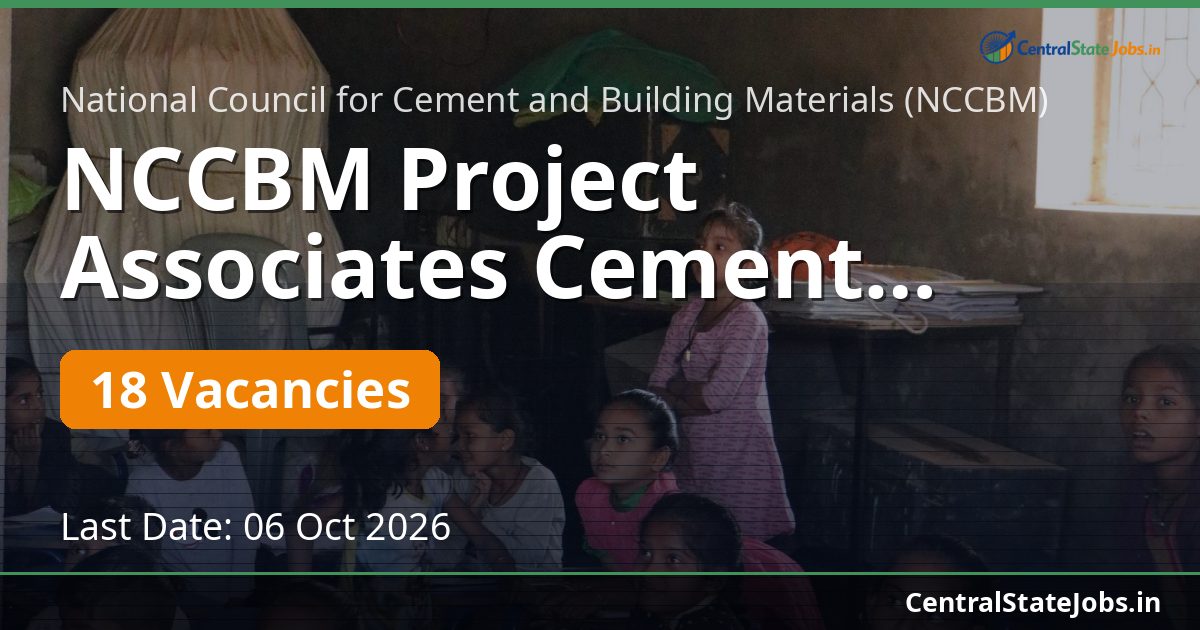 NCCBM Project Associates Cement Recruitment 2026
