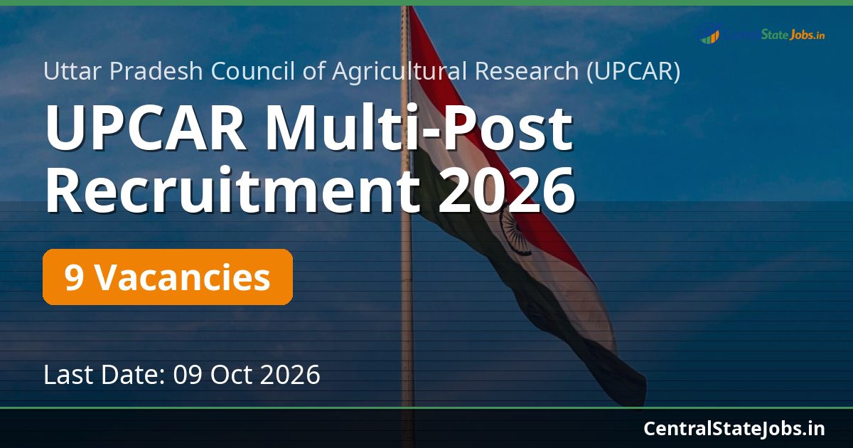UPCAR Multi-Post Recruitment 2026
