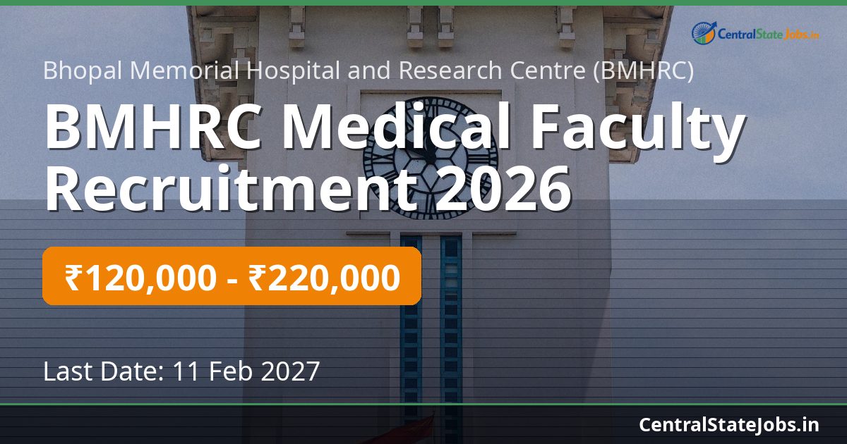 BMHRC Medical Faculty Recruitment 2026