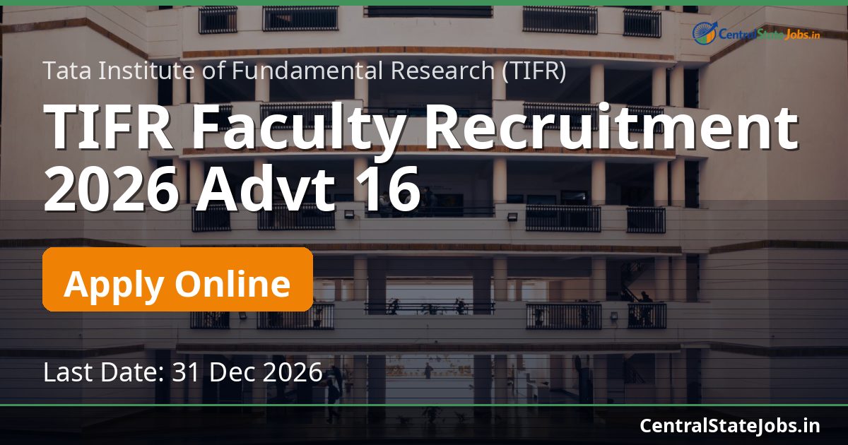 TIFR Faculty Recruitment 2026 Advt 16