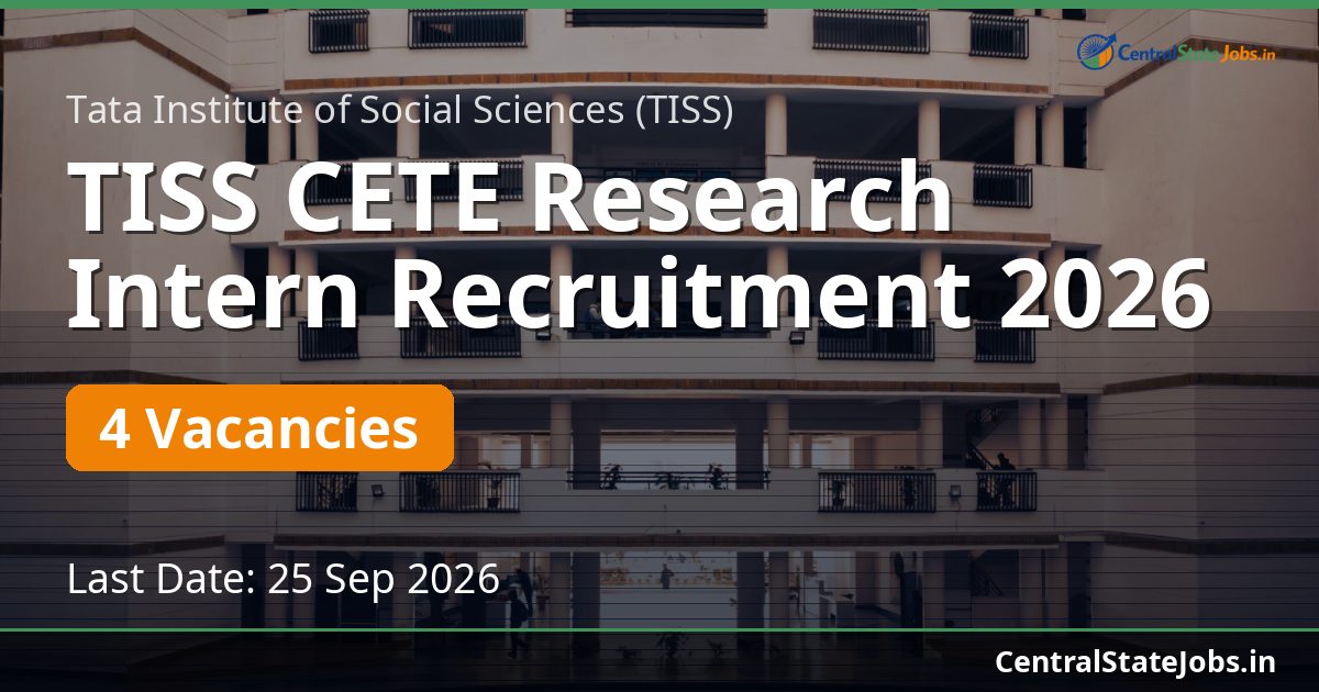 TISS CETE Research Intern Recruitment 2026