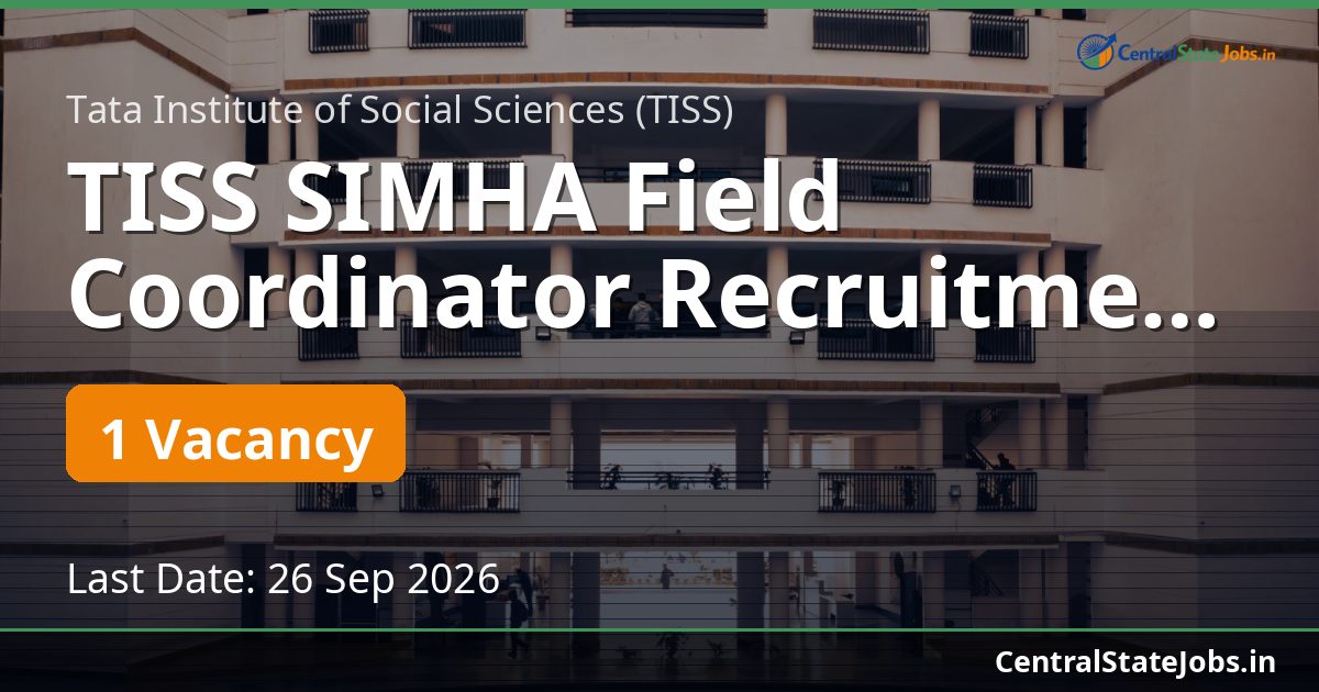 TISS SIMHA Field Coordinator Recruitment 2026
