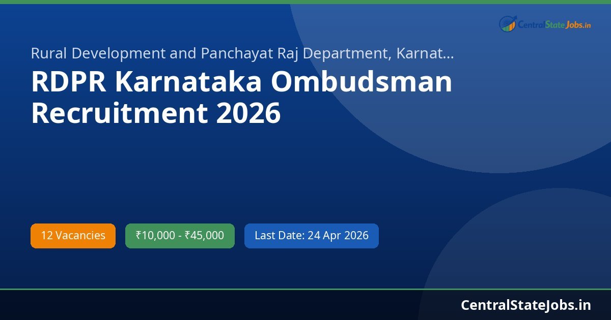 RDPR Karnataka Ombudsman Recruitment 2026