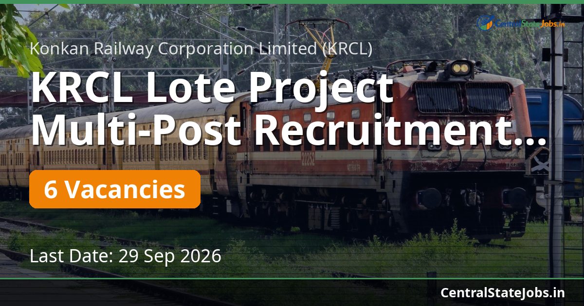 KRCL Lote Project Multi-Post Recruitment 2026