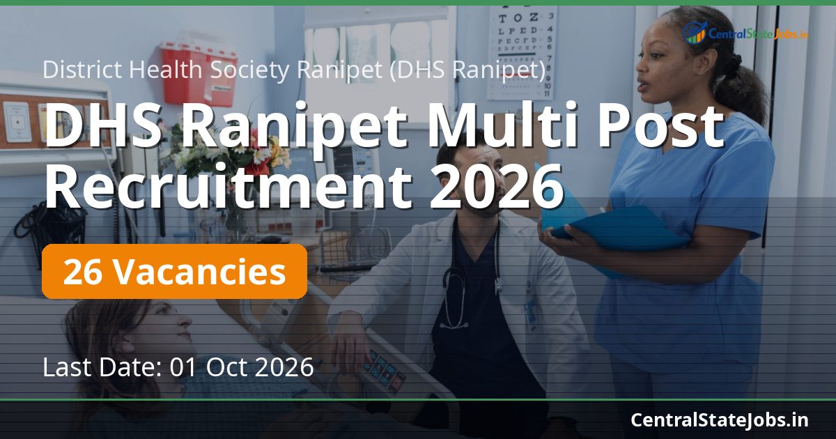 DHS Ranipet Multi Post Recruitment 2026