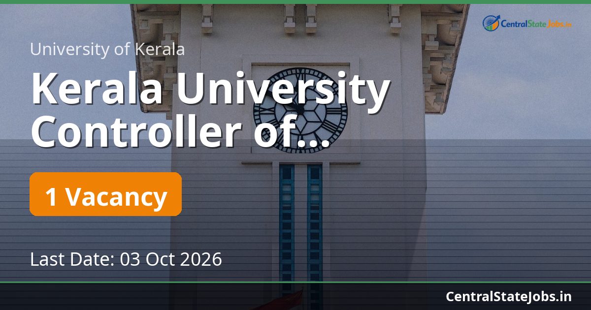 Kerala University Controller of Examinations 2026