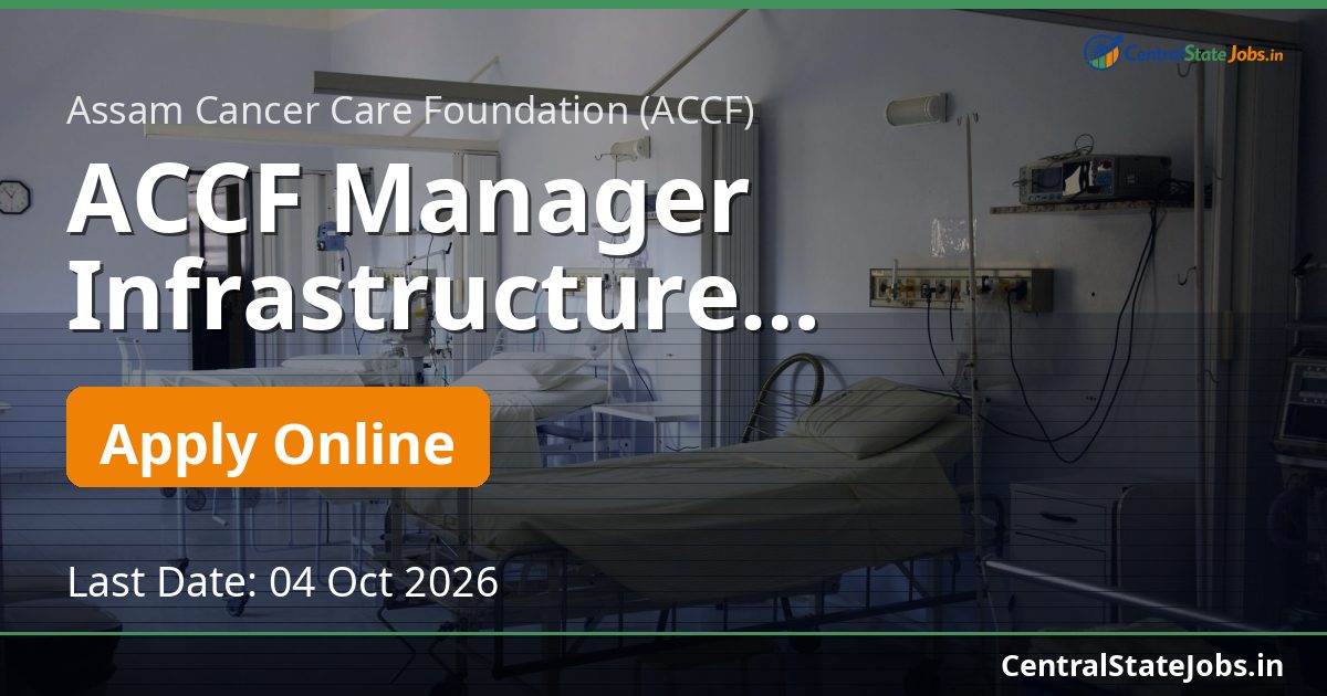 ACCF Manager Infrastructure Recruitment 2026