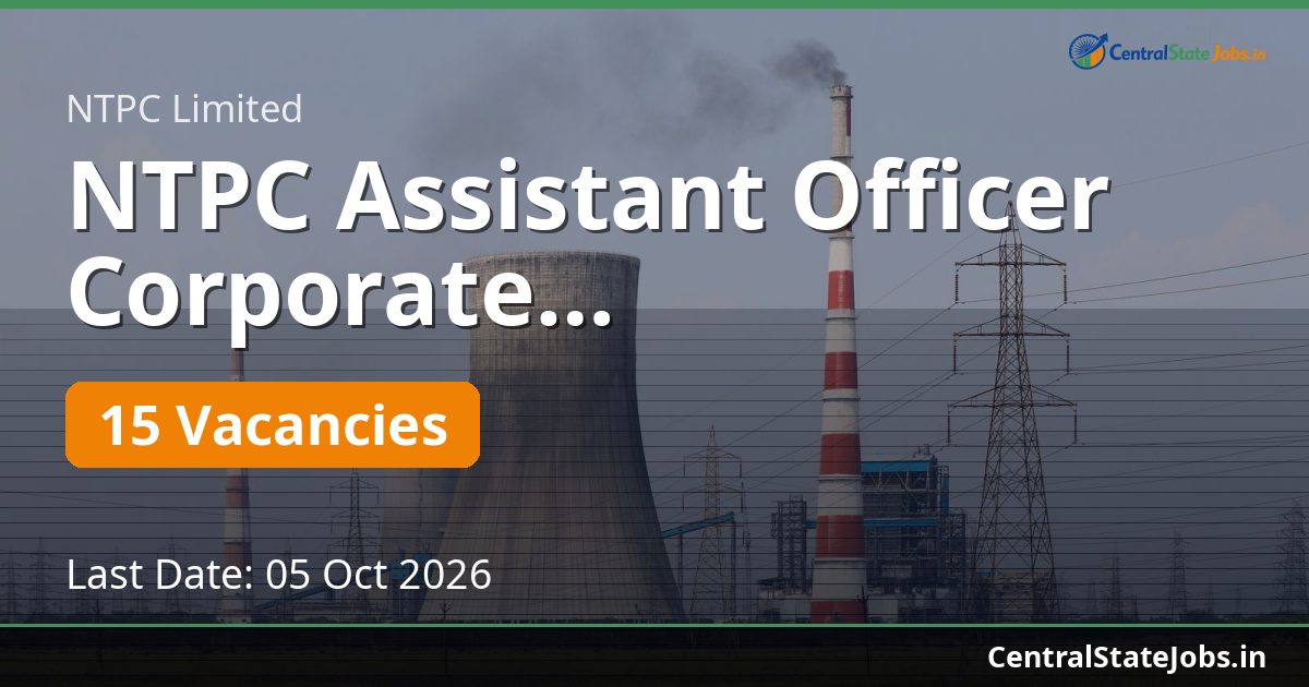 NTPC Assistant Officer Corporate Communication 2026